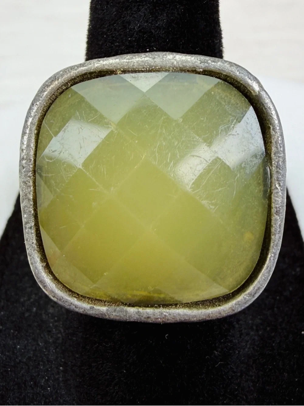 Bohemian chic, chunky hammered, size 7 statement ring